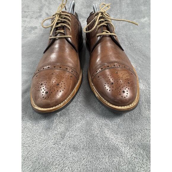 Men\'s Gordon Rush Lee Brogue Cap Toe Oxfords 9 M Brown Leather Derby Lace